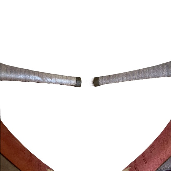 RARE JUDITH LEIBER VIOLET SUEDE & LEATHER JEWEL/FRINGE OPEN TOE HEELS, sz 10B - Picture 9 of 14